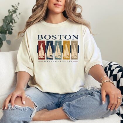 Boston Sailboat Sunset T-Shirt