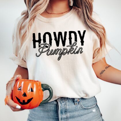 Howdy Pumpkin Halloween Shirt, Western Halloween Shirt, Pumpkin Graphics, Cowgirl Halloween Shirt - Image 6