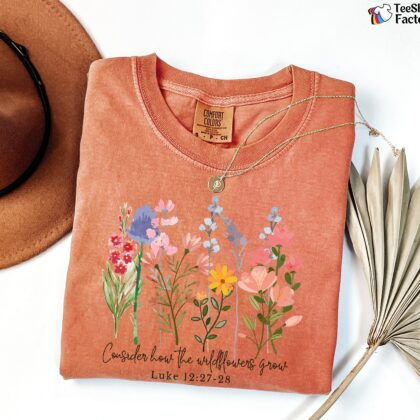Alternative view of Christian Shirt, Consider How The Wildflowers Grow Shirt, Wildflowers Tee, Gift for Her