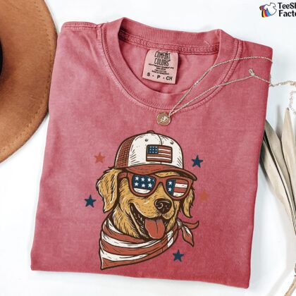 Golden Retriever 4th of July Shirt: Patriotic Dog Lover Tee - Image 3