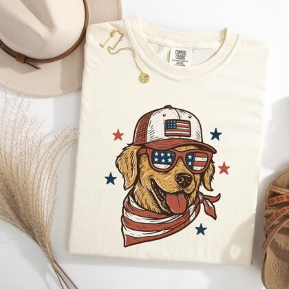 Golden Retriever 4th of July Shirt: Patriotic Dog Lover Tee