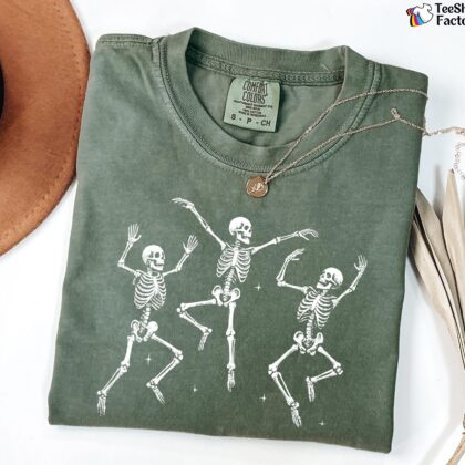 Dancing Skeleton Shirt: Retro Halloween Tee