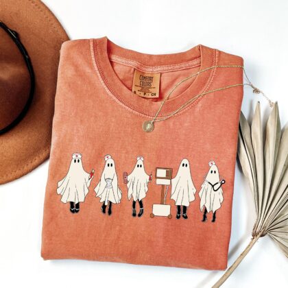 Alternative view of Halloween Nurse Shirt: Spooky Boo Crew Graphic Tee