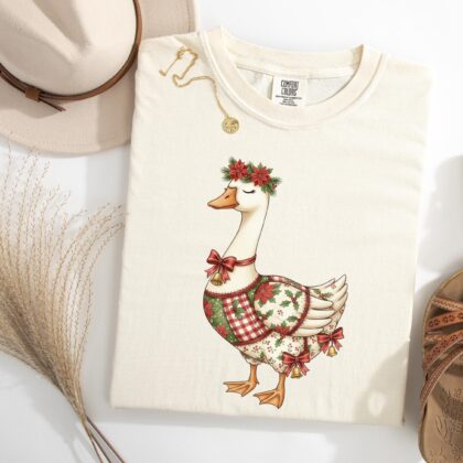 Christmas Patchwork Goose Shirt, Christmas Goose Shirt, Duck Christmas Shirt, Funny Christmas Shirt