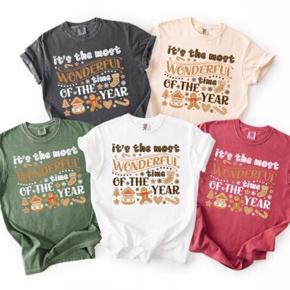 Alternative view of Cute Gingerbread Shirt, It's The Most Wonderful Time Of The Year Shirt, Christmas Family Shirt, Family Holiday Shirt