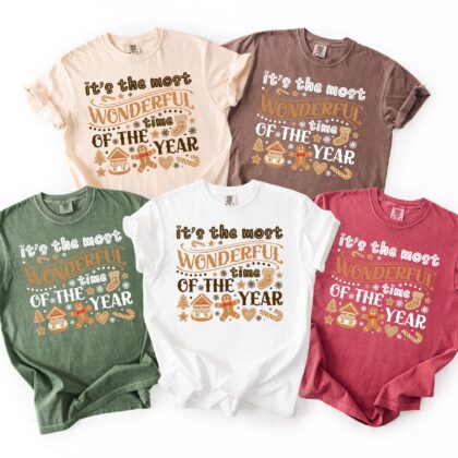 Cute Gingerbread Shirt, It's The Most Wonderful Time Of The Year Shirt, Christmas Family Shirt, Family Holiday Shirt