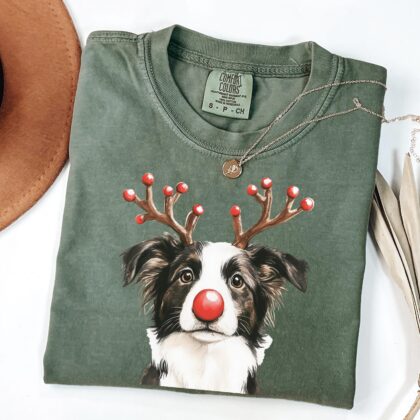 Border Collie Christmas Shirt, Border Collie Dog Shirt, Dog Mom Holiday Shirt, Christmas Dog Shirt
