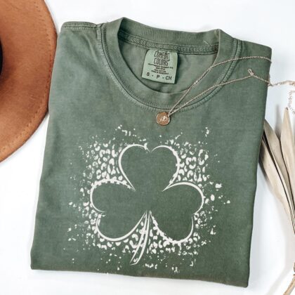 Alternative view of Retro Shamrock Shirt, Womens Lucky Shirt, St Patricks Day Shirt, Shamrock Shirt
