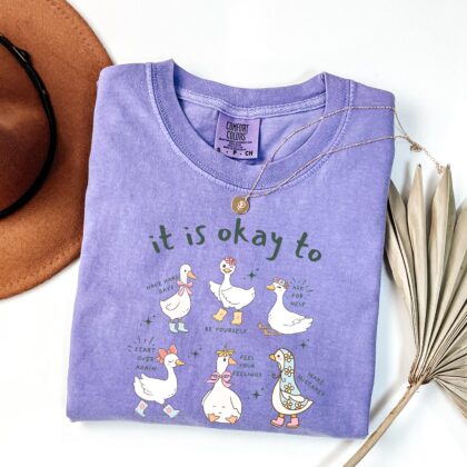 Alternative view of It Is Okay To Goose Shirt, Mental Health Shirt, Goose Lover Gift, Therapist Gift