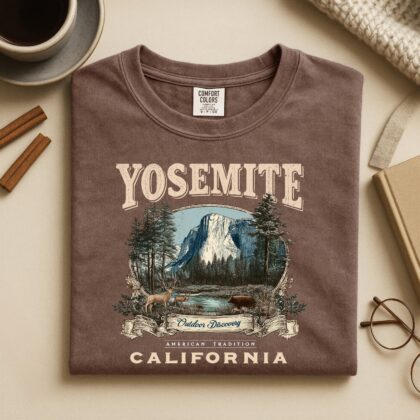 Alternative view of Yosemite National Park Shirt, Retro National Park Shirt, Hiking Gift, Camping Lovers Shirt
