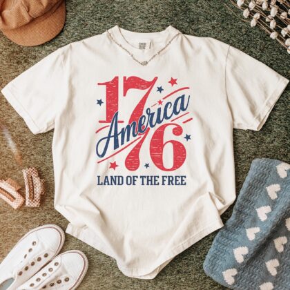 America 1776 Land Of The Free Shirt, 250th Anniversary Tee, 4th Of July Independence Day Top, Patriotic Holiday Apparel