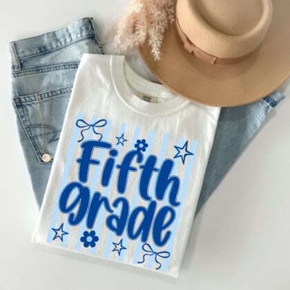 First Grade Teacher Shirt, Custom 1st Grade Matching Group T-Shirt Retro Wavy Stripes Educator Back to School Team Tee - Image 4