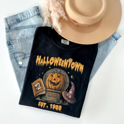 Alternative view of Halloween Town Est 1988 Shirt, Retro Pumpkin Shirt, Spooky Season Tee, Halloween Lover Gift