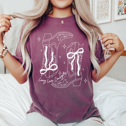 Long Live Cowgirls Shirt, Western Cowgirl Boots Tee, Pink Country Graphic Shirt, Rodeo Western Tee - Image 6