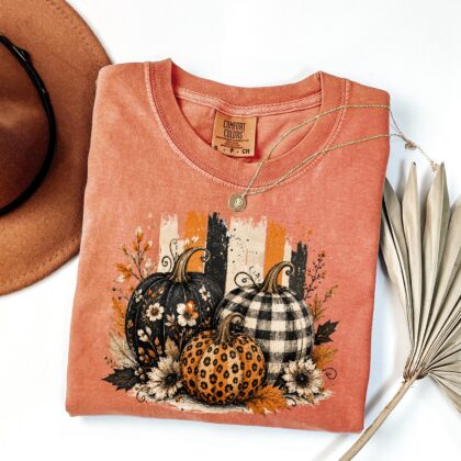 Alternative view of Fall T-shirt, Fall Pumpkin Shirt, Thanksgiving Tee, Pumpkin Shirt