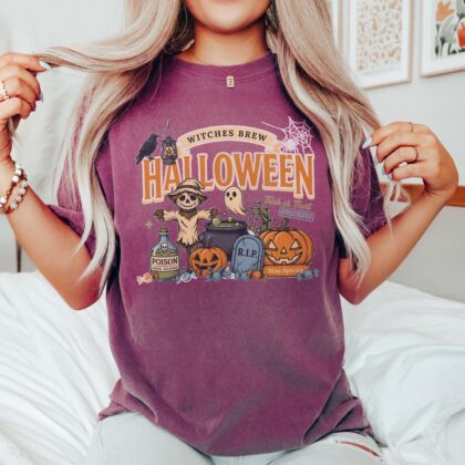 Halloween Pumpkin Shirt, Witches Brew Tee, Halloween Shirt, Spooky Season Graphic Tee - Image 7