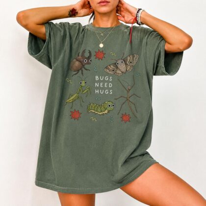 Alternative view of Bugs Need Hugs Science Teacher Shirt, Cute Insect Friends Graphic Tee, Entomology Nature Classroom Apparel