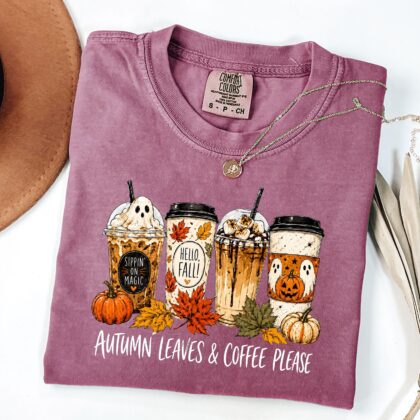 Alternative view of Coffee Cup Tee, Coffee Lover Gift, Halloween Coffee Shirt, Ghost Pumpkin Spice Fall Outfit