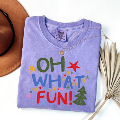 Preppy Holiday Tee, Cute Christmas Shirt, Xmas T-Shirt, Oh What Fun Christmas Shirt